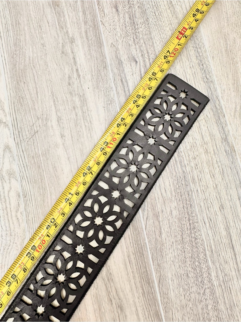Lucky Brand Brown Leather Cutout Perferrated Boho Belt 90s Y2K | Size L - Picture 11 of 11